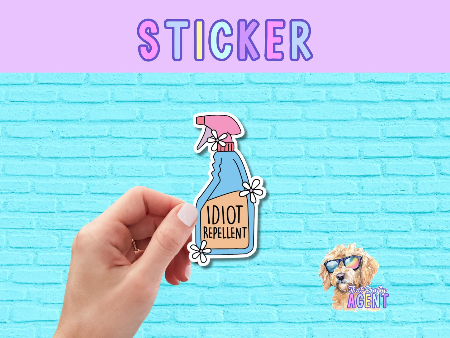 Idiot Repellent Vinyl Sticker | Funny Sticker | Pop Culture | Water Bottle Sticker | Cute Sarcastic Sticker | Phone Case Sticker | Kindle