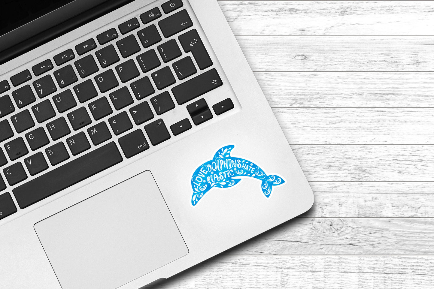 Love Dolphins Hate Plastic Vinyl Sticker | Cute Sticker | Water Bottle Sticker | Laptop Sticker | Animal Sticker | Ocean Sticker | Blue