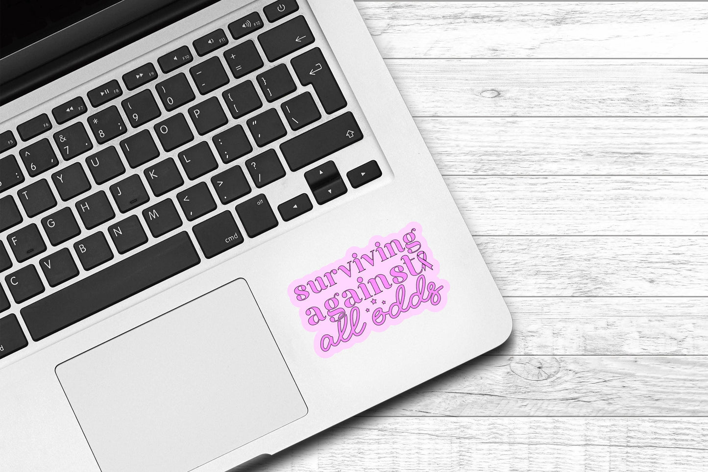 Surviving Against All Odds Vinyl Sticker | Breast Cancer Awareness Sticker | Pink | Water Bottle Sticker | Laptop Sticker | Kindle Sticker |