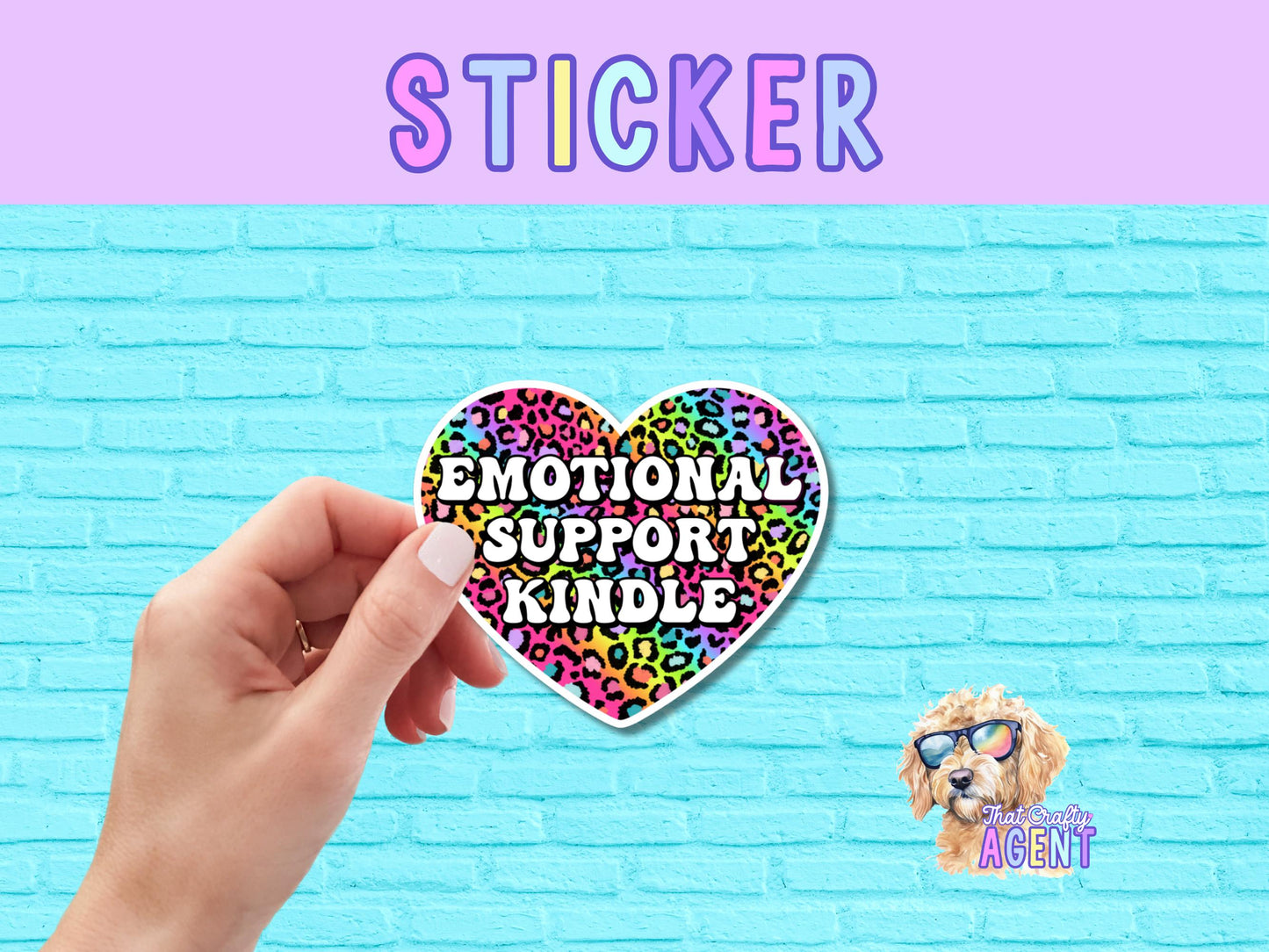 Emotional Support Kindle Vinyl Sticker | Funny | Sarcastic | Gift for Readers | Laptop Sticker | Bookworm | Fiction | Book Club | Bookstore