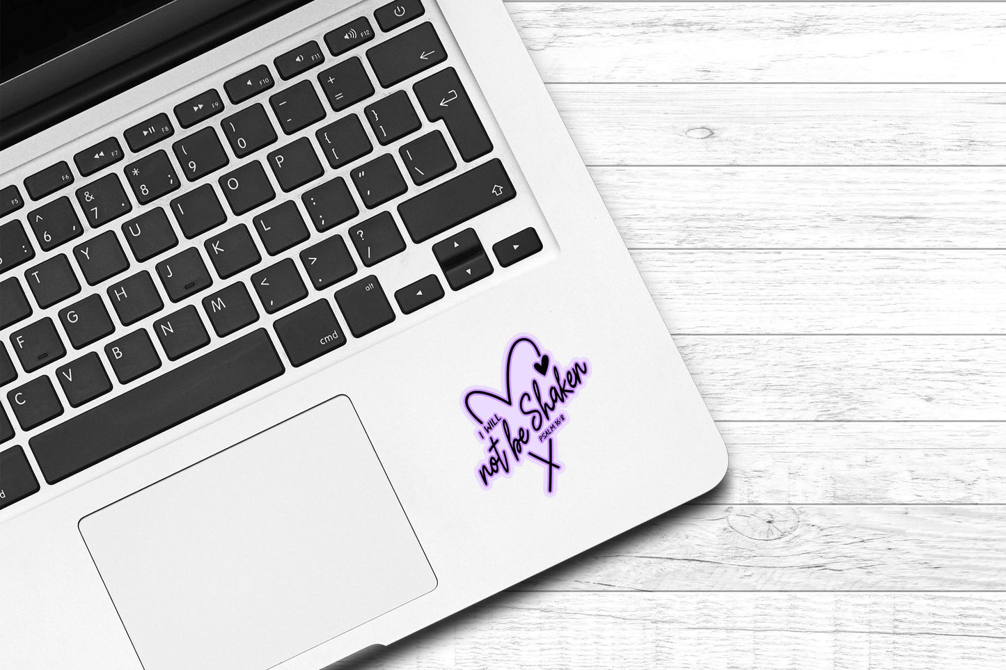I Will Not Be Shaken Psalm 16:8 Vinyl Sticker | Laptop Sticker | Faith Jesus Sticker | Christian | Bible Study | Water Bottle Sticker |Phone Case