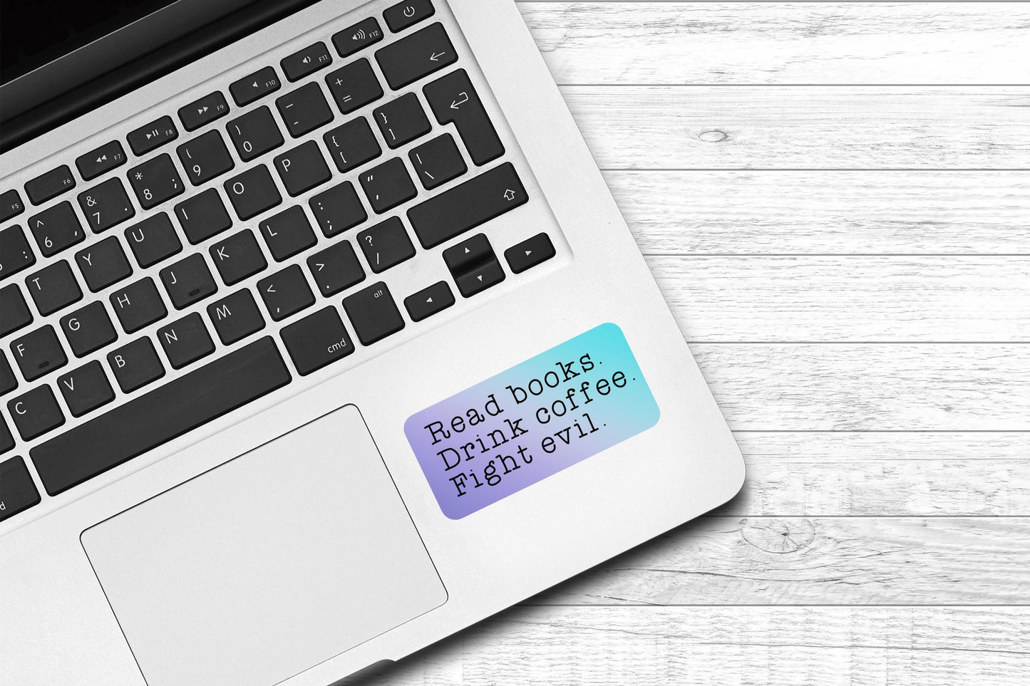 Read Books Drink Coffee Fight Evil Vinyl Sticker | Funny | Sarcastic | Gift for Readers | Laptop Sticker | Bookworm | Fiction | Book Club