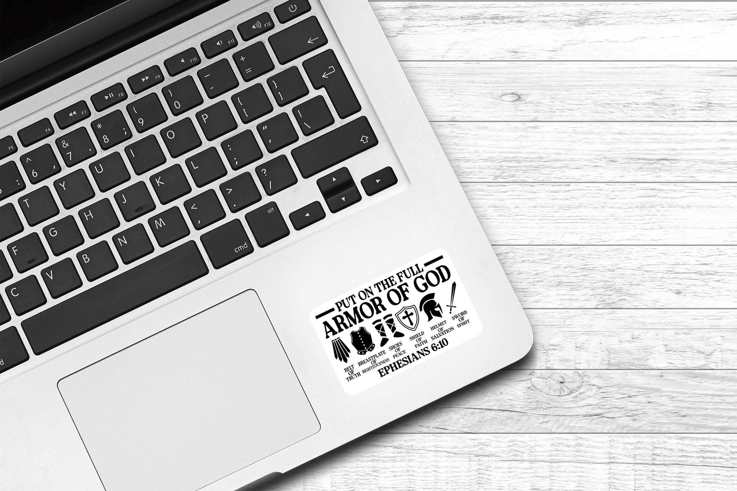 Armor of God Bible Verse Ephesians 6:10 Vinyl Sticker | Laptop Sticker | Faith Jesus Sticker | Christian | Bible Study | Water Bottle Sticker | Ephesians