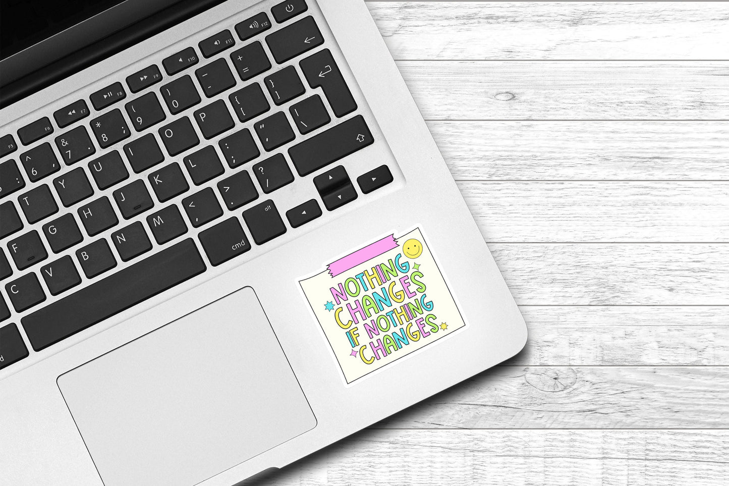 Nothing Changes If Nothing Changes Vinyl Sticker | Water Bottle Sticker | Kindle Sticker | Laptop Sticker | Cute Sticker | Preppy Sticker