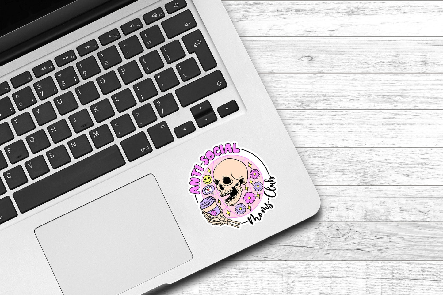 Anti-Social Mom's Club Vinyl Sticker | Funny Sticker | Water Bottle Sticker | Laptop Sticker | Kindle Sticker | Introvert | Cute Stickers