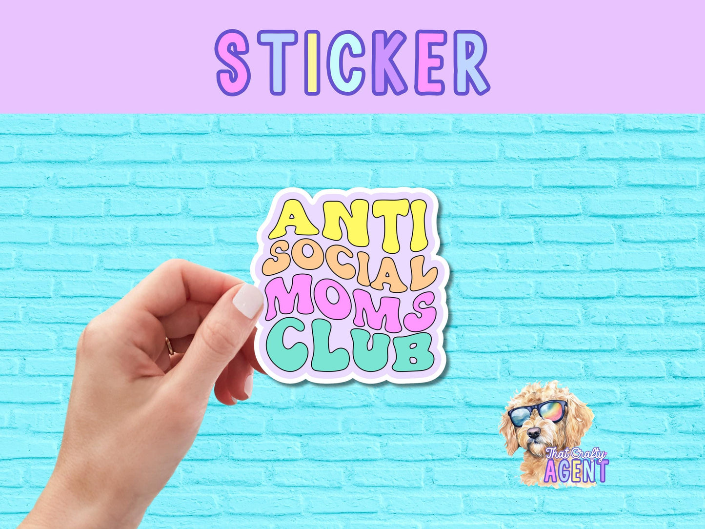 Anti Social Moms Club Vinyl Sticker | Cute Sticker | Introvert Sticker | Antisocial Sticker | Funny Sticker | Water Bottle Sticker | Phone