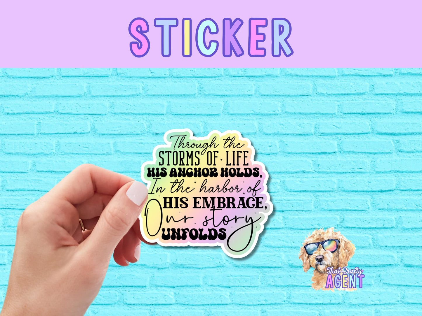 Storms of Life Vinyl Sticker | Faith Jesus Sticker | Laptop Sticker | | Christian Sticker | Bible Study | Phone Case Sticker | Ombre