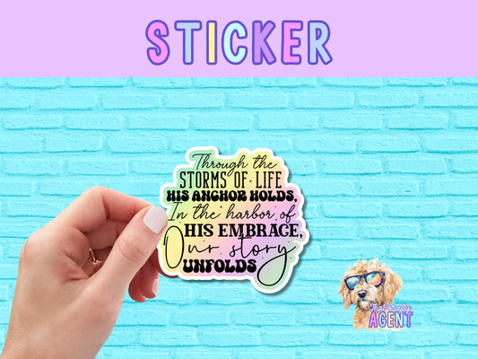 Storms of Life Vinyl Sticker | Faith Jesus Sticker | Laptop Sticker | | Christian Sticker | Bible Study | Phone Case Sticker | Ombre
