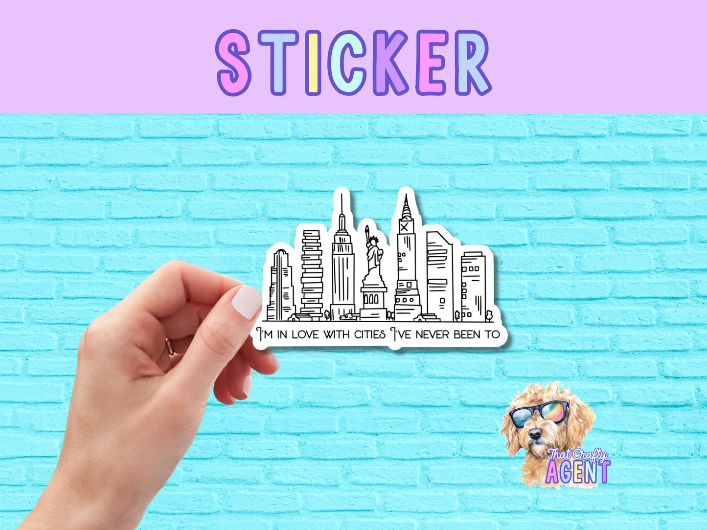 I'm in Love with Cities I've Never Been to Vinyl Sticker | Cute Sticker | New York Sticker | Laptop Sticker | Water Bottle Sticker | Kindle