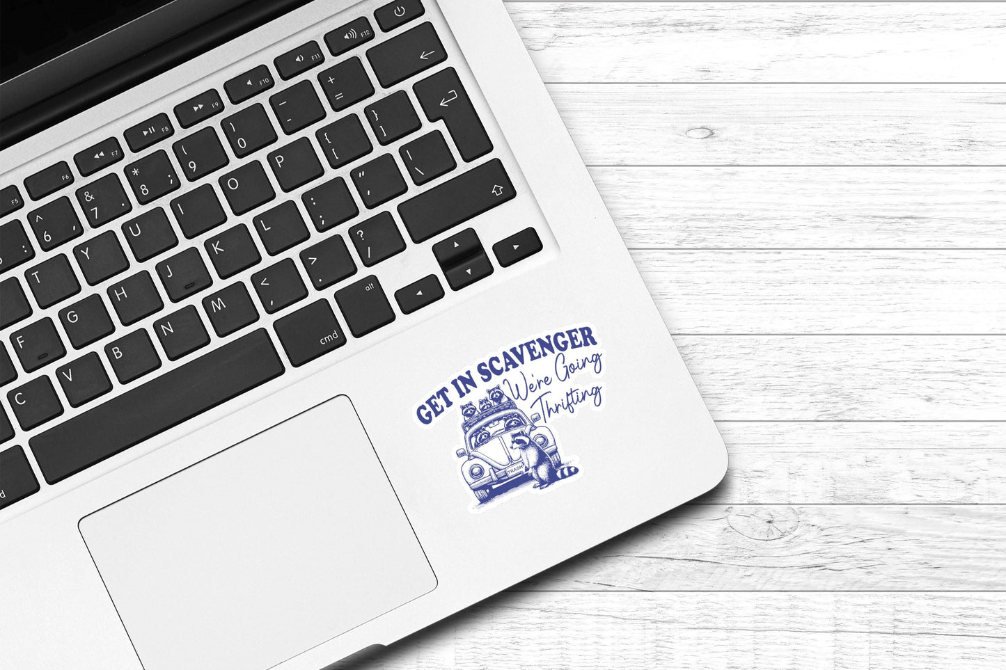 Get in Scavenger We're Going Thrifting Vinyl Sticker | Animal Raccoon Sticker | Water Bottle Sticker | Laptop Sticker | Kindle Sticker