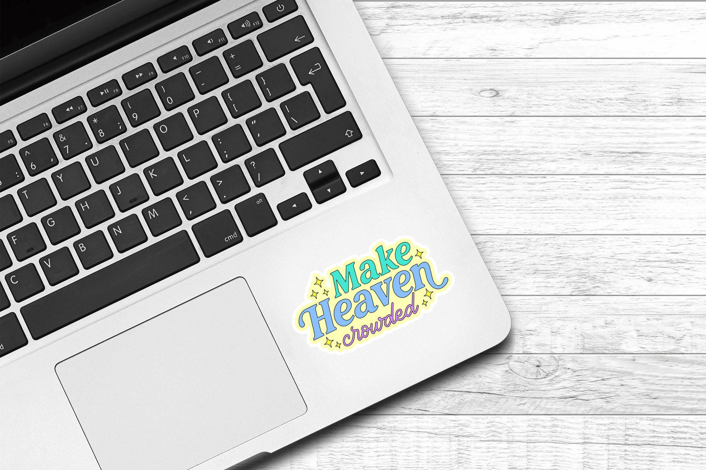 Make Heaven Crowded Vinyl Sticker | Laptop Sticker | Faith Jesus Sticker | Christian | Bible Study |Water Bottle Sticker |Phone Case |Kindle