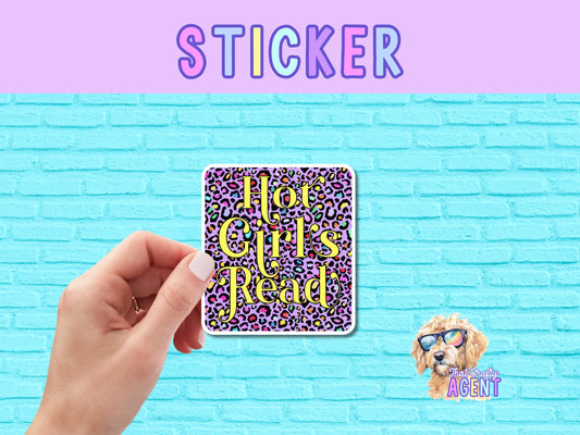 Hot Girls Read Vinyl Sticker | Kindle Sticker | Gift for Readers | Laptop Sticker | Funny Sticker | Fiction | Book Club | Cute Sticker