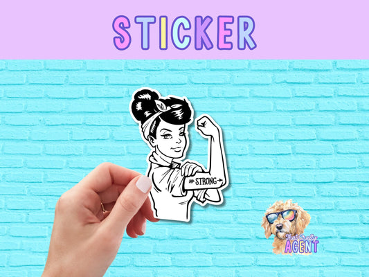 Strong Rosie the Riveter Vinyl Sticker | Water Bottle Sticker | Cute Sticker | Laptop Sticker | Strong Women | Kindle Sticker | Phone Case Sticker |
