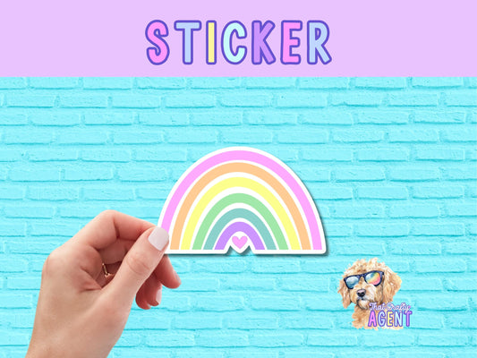 Pastel Rainbow Vinyl Sticker | Cute Sticker | Water Bottle Sticker | Girly Sticker | Laptop Sticker | Kindle Sticker | Phone Case Sticker
