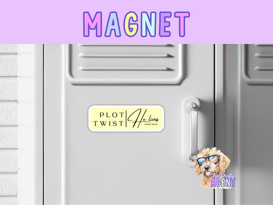 Plot Twist He Lives Luke 23 Fridge Magnet | Handmade | Faith Jesus God | Christian | Bible Study | Refrigerator Magnet | Gift | Bible Verse