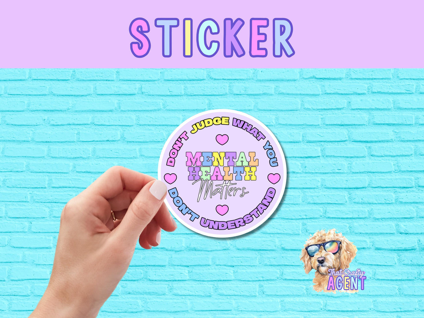 Don't Judge Mental Health Vinyl Sticker | Laptop Sticker |Awareness | Water Bottle Sticker | Kindle Sticker | Self Love | Self Care | Pastel