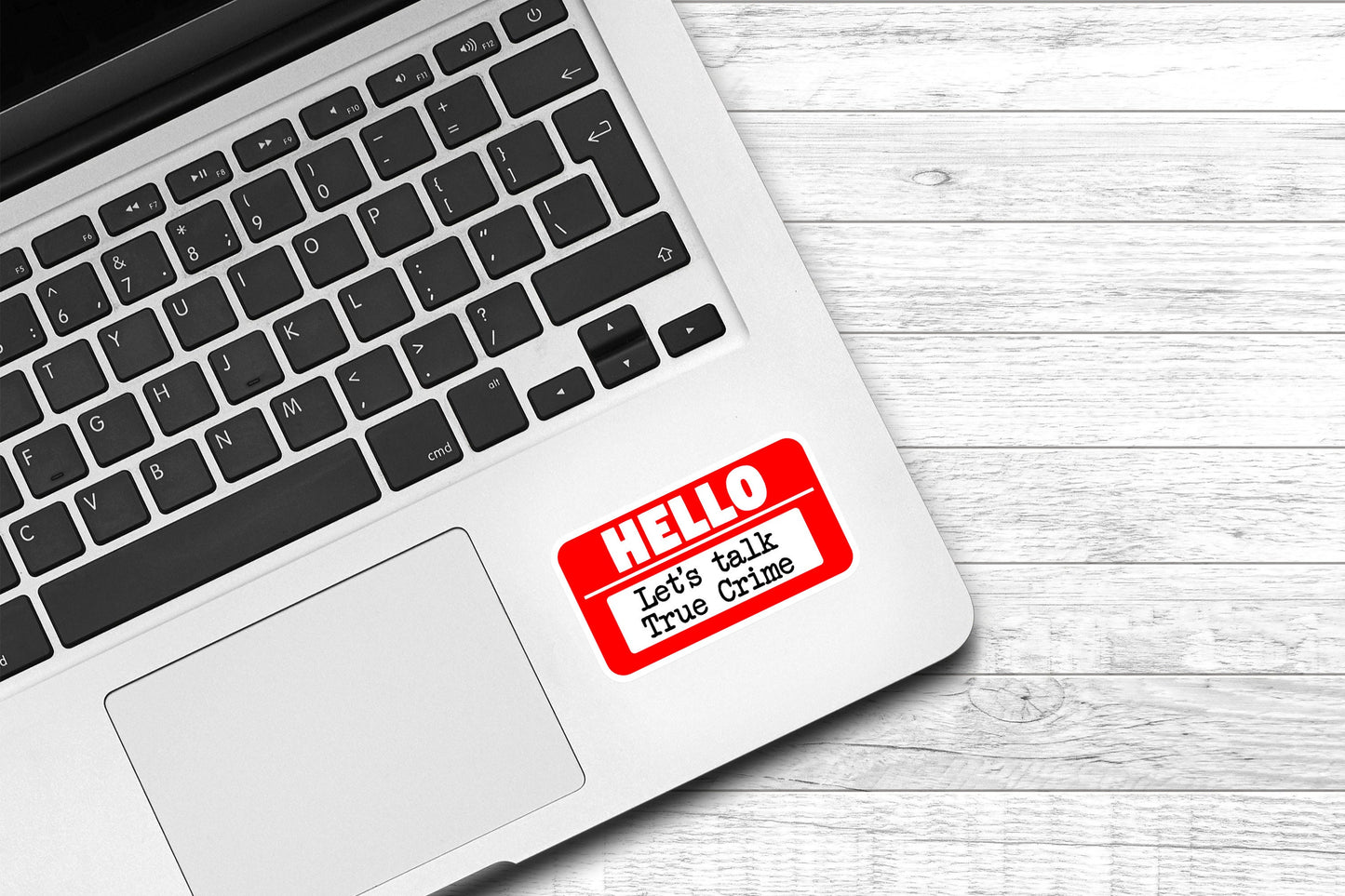 Hello Let's Talk True Crime Vinyl Sticker | Funny Sticker | Laptop Sticker | Murder Shows | True Crime Junkie | Water Bottle Sticker |