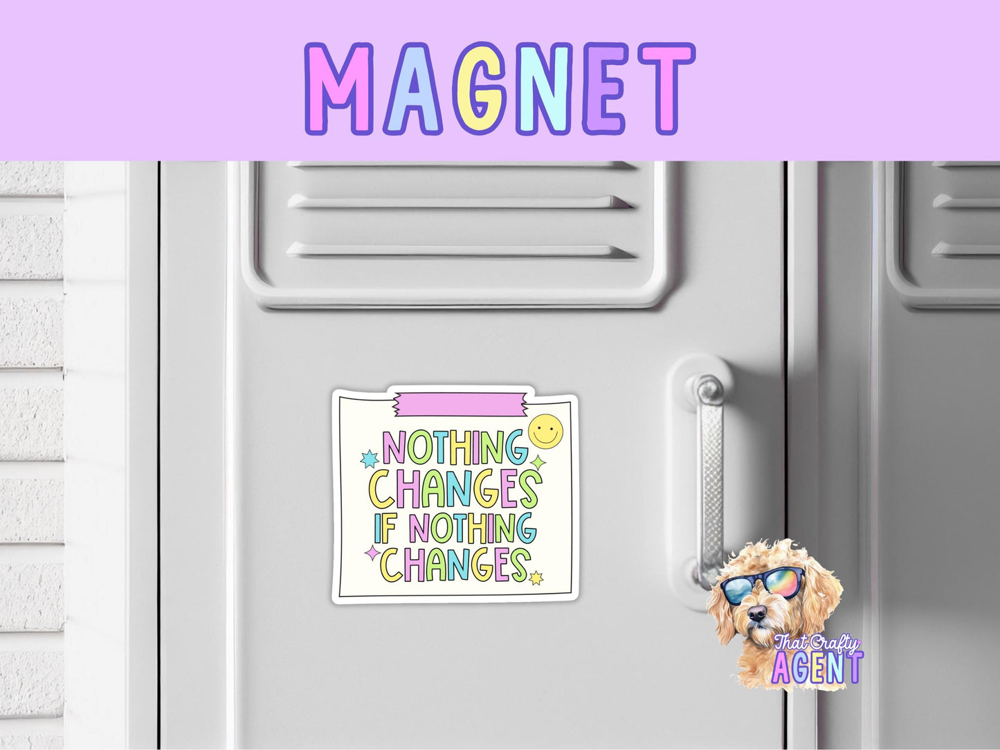 Nothing Changes If Nothing Changes Fridge Magnet | Handmade | Locker Magnet | Motivational | Cute Gift | Inspirational