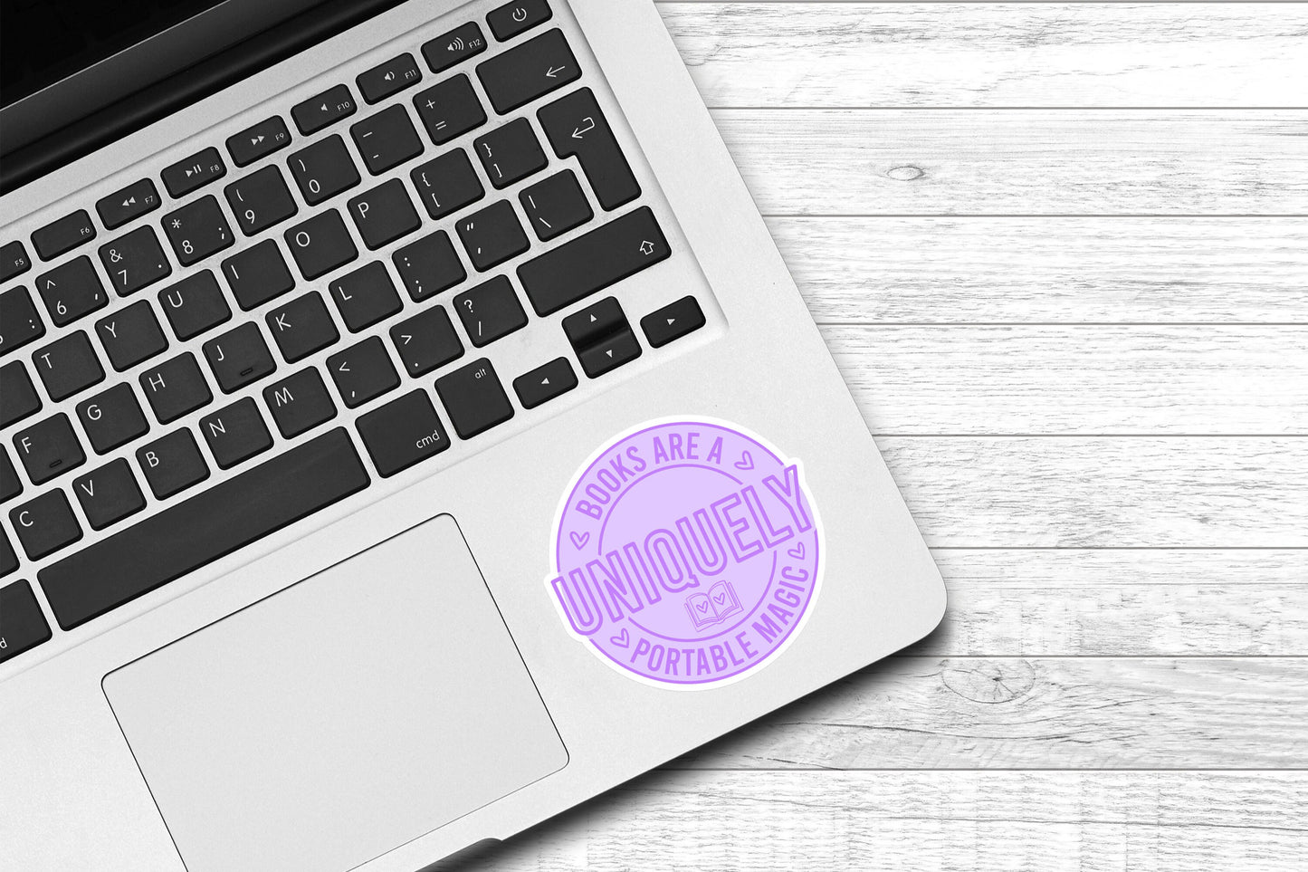 Books Are A Uniquely Portable Magic Vinyl Sticker | Kindle Sticker | Gift for Readers | Laptop Sticker | Bookworm | Fiction | Purple