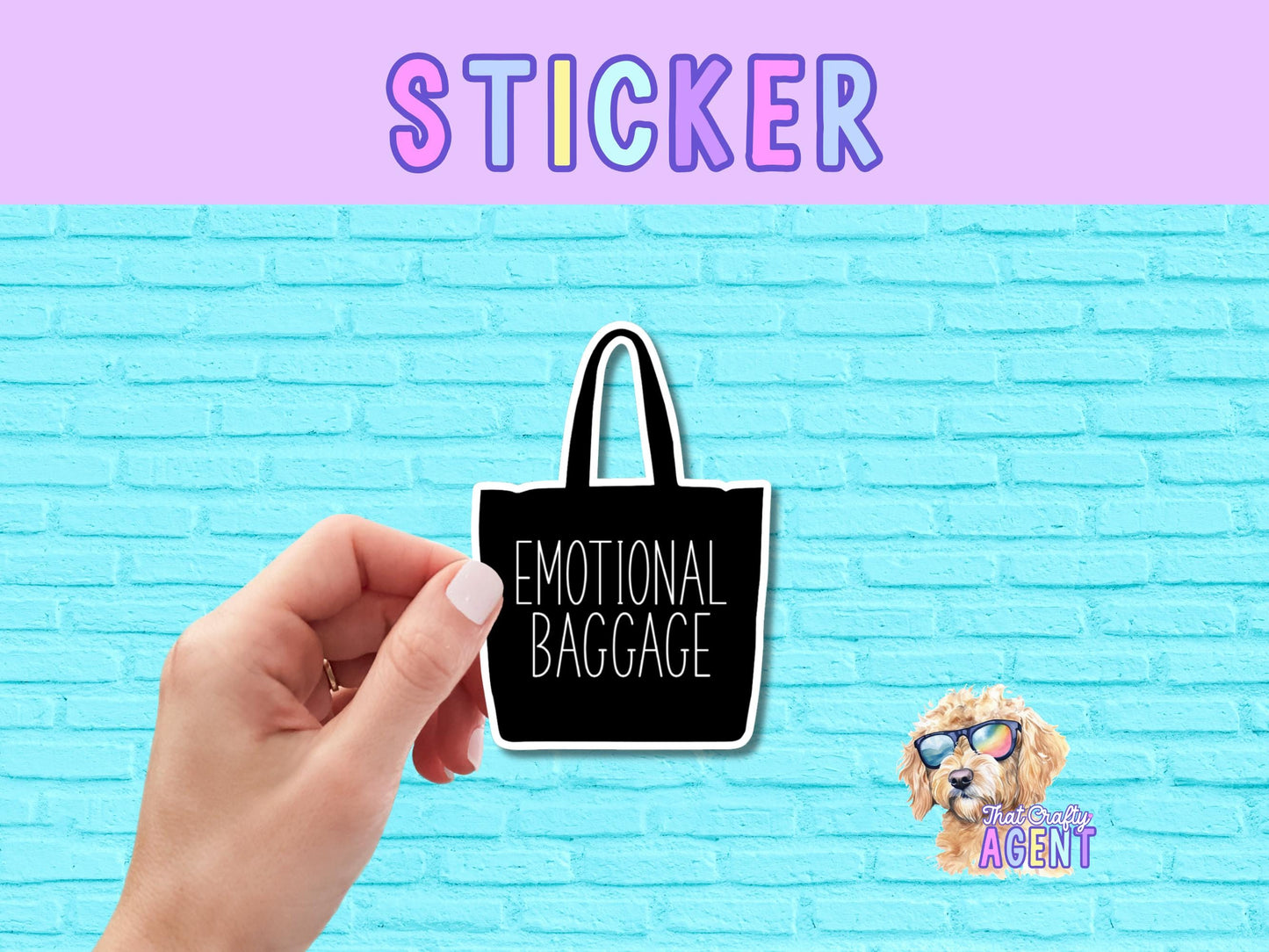 Emotional Baggage Vinyl Sticker | Funny Sticker | Cute Sticker | Laptop Sticker | Water Bottle Sticker | Kindle Sticker | Preppy Sticker