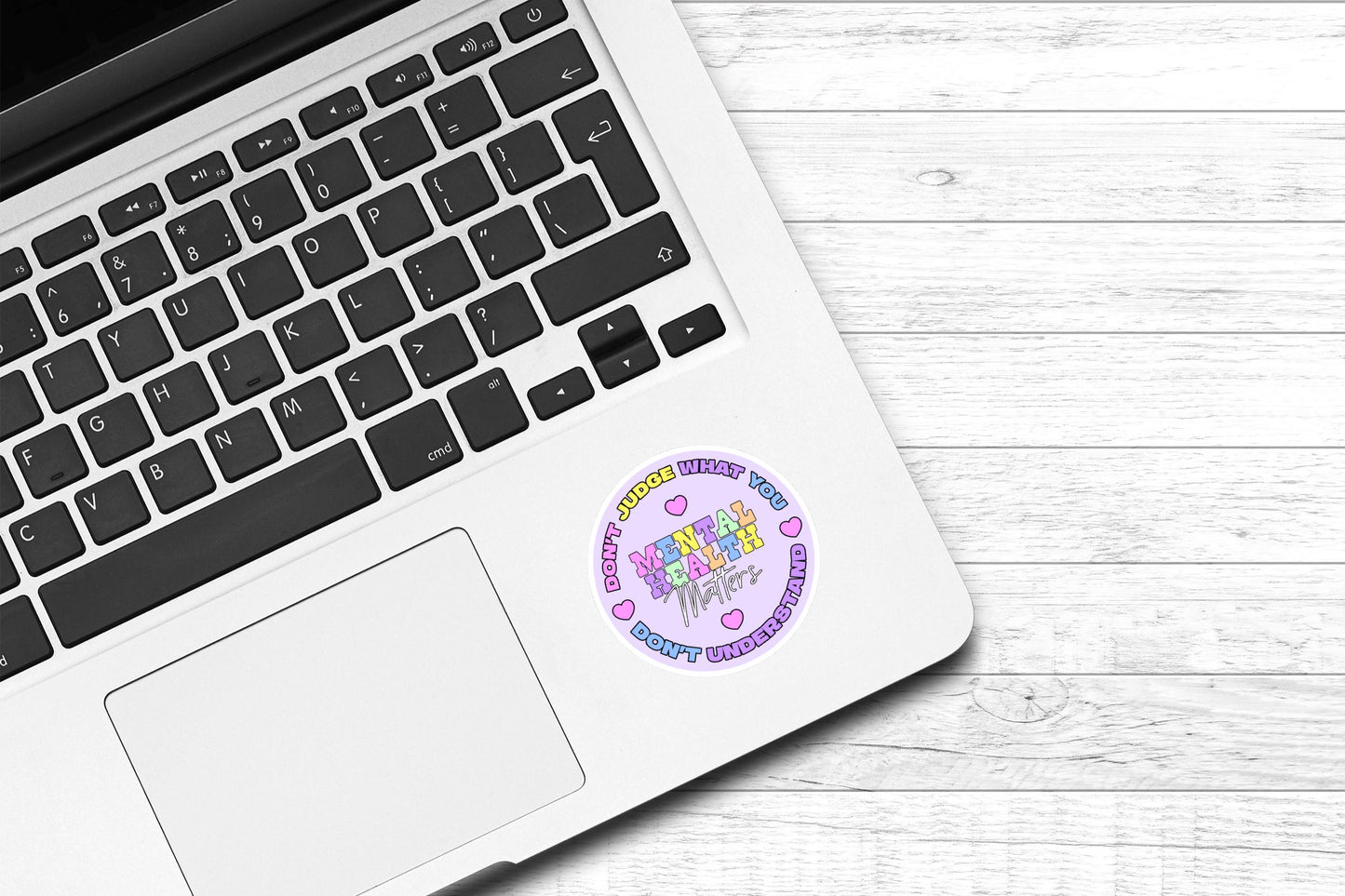 Don't Judge Mental Health Vinyl Sticker | Laptop Sticker |Awareness | Water Bottle Sticker | Kindle Sticker | Self Love | Self Care | Pastel