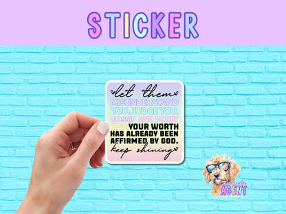 Let Them Vinyl Sticker | Pastel | Laptop Sticker | Faith Jesus Sticker | Cute Sticker | Christian | Bible Study |Affirmations |Mental Health