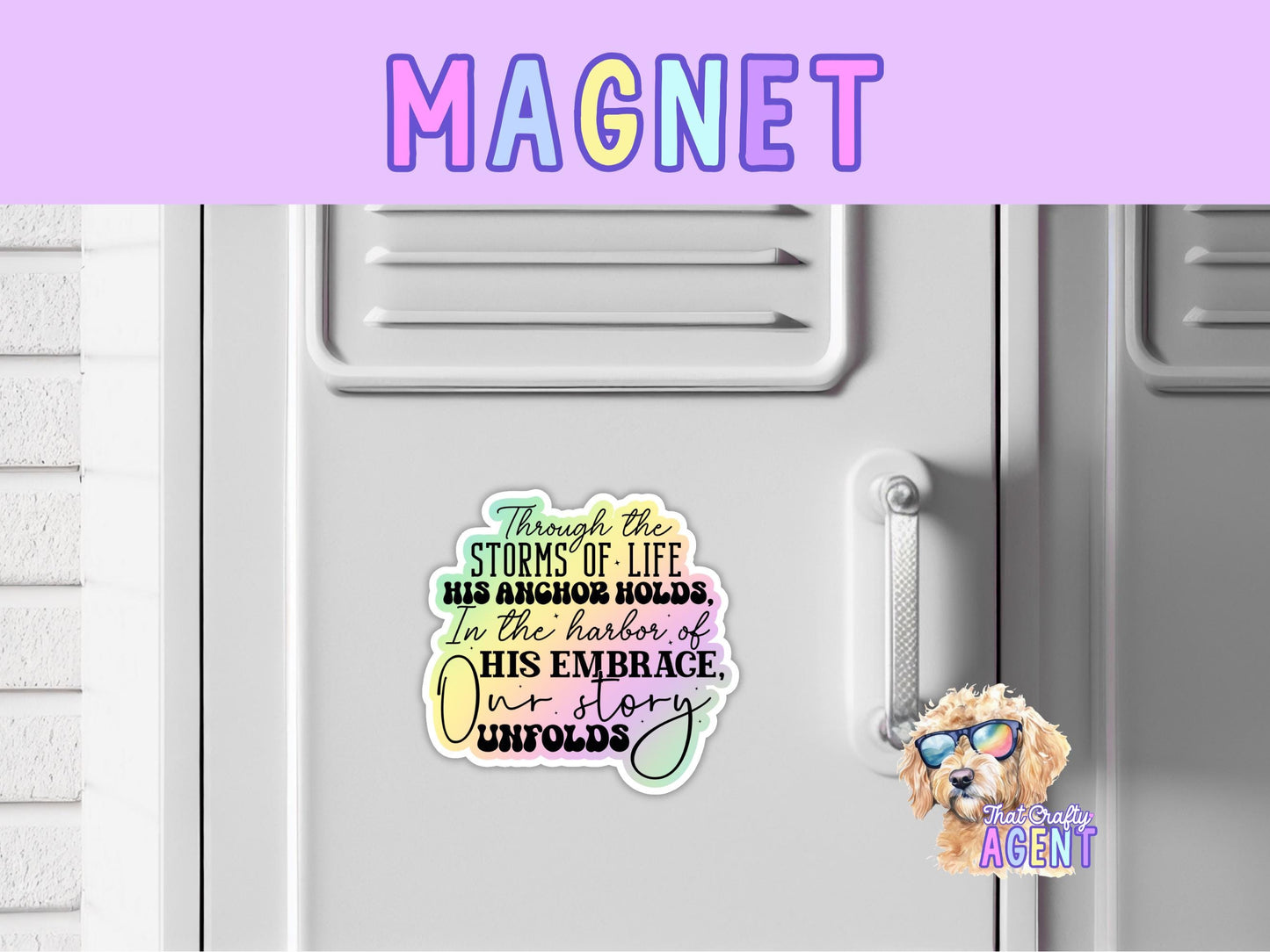 Storms of Life Christian Fridge Magnet | Faith Jesus God | Locker Magnet | Gift | Christian | Anchor  | Bible Study | Ombre | Youth Group