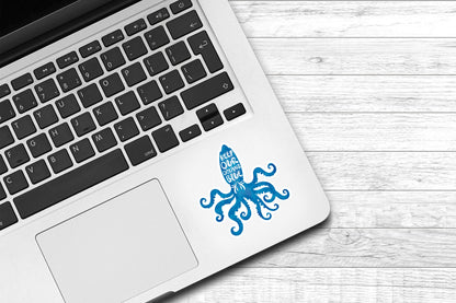 Keep Our Oceans Blue Vinyl Sticker | Cute Animal Sticker | Ocean Sticker | Water Bottle Sticker | Laptop Sticker | Kindle Sticker | Octopus