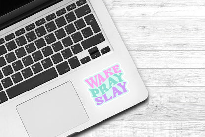 Wake Pray Slay Vinyl Sticker | Faith Sticker | Water Bottle Sticker | Cute Sticker | Laptop Sticker | Bible Sticker | Journal Sticker |