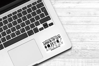 Armor of God Bible Verse Ephesians 6:10 Vinyl Sticker | Laptop Sticker | Faith Jesus Sticker | Christian | Bible Study | Water Bottle Sticker | Ephesians