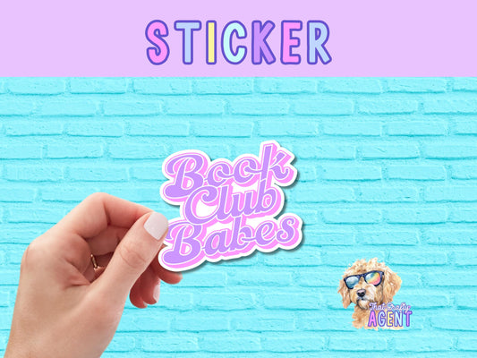 Book Club Babes Vinyl Sticker | Kindle Sticker | Gift for Readers | Laptop Sticker | Bookworm | Fiction | Book Club | Preppy Pink Purple