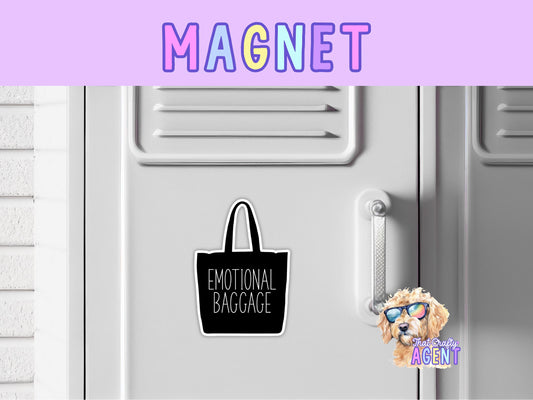 Emotional Baggage Fridge Magnet | Funny | Cute | Handmade | Shopping | Girly | Sarcastic | Refrigerator Magnet
