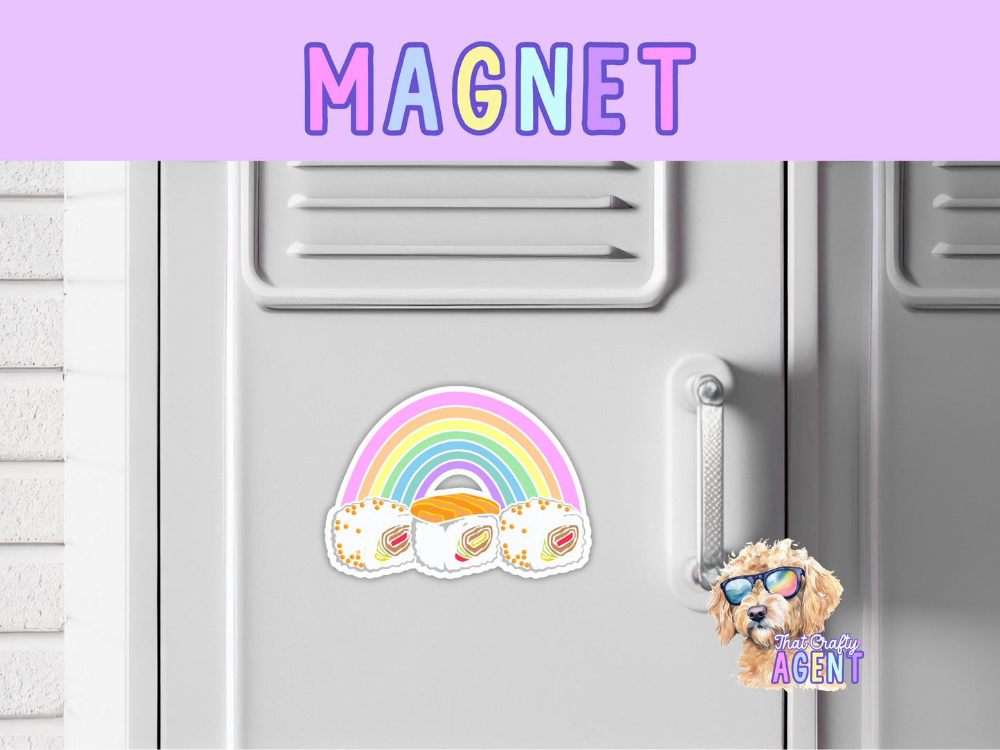 Sushi Rainbow Fridge Magnet | Cute | Handmade | Food | Gift | Refrigerator Magnet | Funny | Locker Magnet