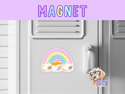 Sushi Rainbow Fridge Magnet | Cute | Handmade | Food | Gift | Refrigerator Magnet | Funny | Locker Magnet